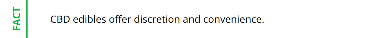 Fact - CBD edibles offer discretion and convenience.