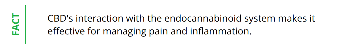 Fact - CBD's interaction with the endocannabinoid system makes it effective for managing pain and inflammation.