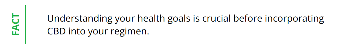 Fact - Understanding your health goals is crucial before incorporating CBD into your regimen.