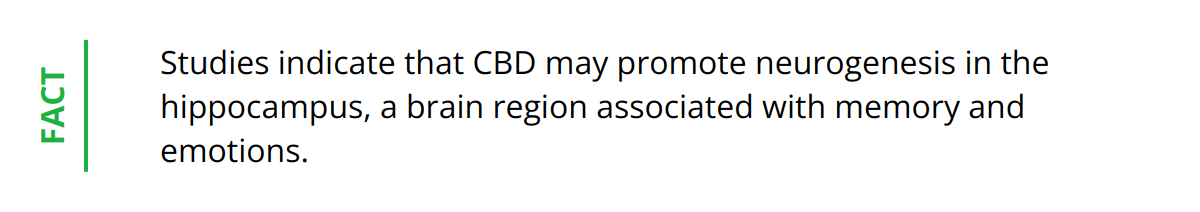 Fact - Studies indicate that CBD may promote neurogenesis in the hippocampus, a brain region associated with memory and emotions.