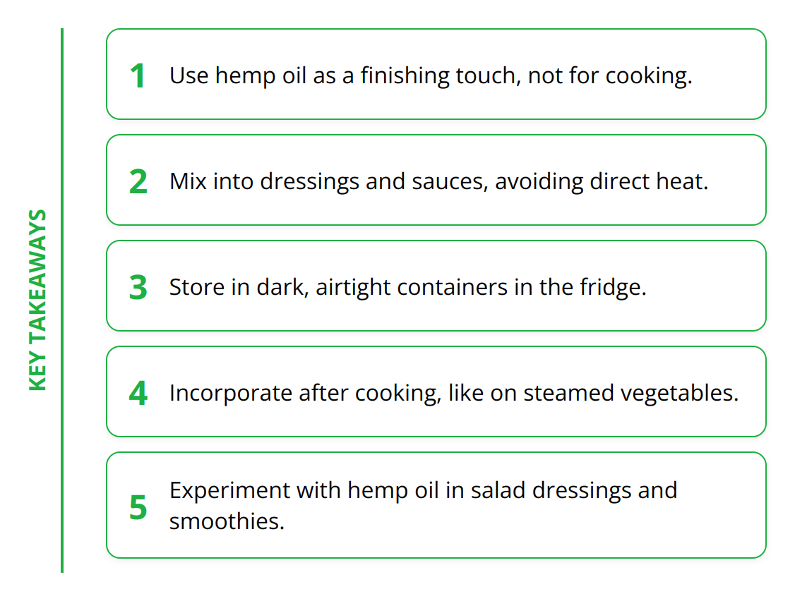 Key Takeaways - Hemp Oil Cooking Tips [Pro Tips]
